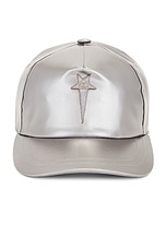 Rick Owens X Champion Baseball Cap in Silver, view 1, click to view large image.