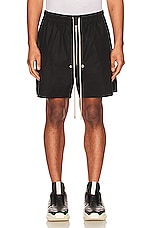 Rick Owens Bela Boxers Shorts in Black, view 3, click to view large image.