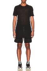 Rick Owens Bela Boxers Shorts in Black, view 4, click to view large image.