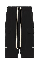 Rick Owens Cargo Pod Shorts in Black, view 1, click to view large image.