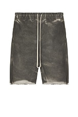 Rick Owens Long Denim Boxer Short in Dark Dust, view 1, click to view large image.