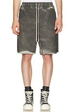 Rick Owens Long Denim Boxer Short in Dark Dust, view 4, click to view large image.