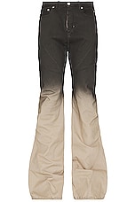 Rick Owens Bias Bootcut Denim Jean in Black Pearl Degrade, view 1, click to view large image.
