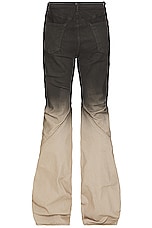 Rick Owens Bias Bootcut Denim Jean in Black Pearl Degrade, view 2, click to view large image.
