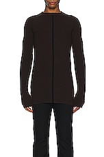 Rick Owens Maglia Sweater in Brown & Black, view 3, click to view large image.