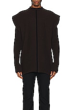 Rick Owens Sweater in Brown & Black, view 3, click to view large image.