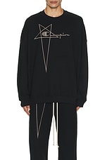 Rick Owens X Champion Jumbo Sweater in Black, view 4, click to view large image.