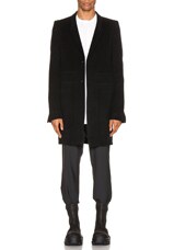 ジャケット・アウター Rick Owens 19FW COAT RR19F4908-WME 46 Rick Owens Extreme Soft Peacoat in Black | FWRD