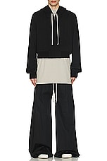 Rick Owens Edfu Hooded Jacket in Black, view 4, click to view large image.