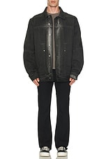 Rick Owens Lido Worker Denim Jacket in Dark Dust, view 4, click to view large image.