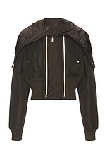 Rick Owens Cropped Alice Parka in Dark Dust, view 2, click to view large image.