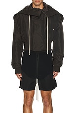 Rick Owens Cropped Alice Parka in Dark Dust, view 4, click to view large image.