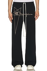 Rick Owens X Champion Dietrich Drawstring Pant in Black & Natural, view 4, click to view large image.