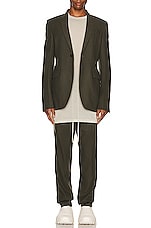 Rick Owens Drawstring Slim Long in Green, view 4, click to view large image.