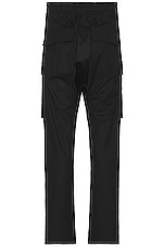 Rick Owens Long Cargo Pants in Black, view 2, click to view large image.