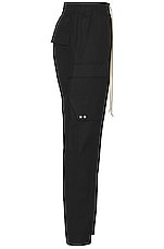 Rick Owens Long Cargo Pants in Black, view 3, click to view large image.