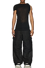 Rick Owens Stefan Cargo Pant in Black, view 6, click to view large image.