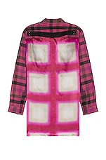 Rick Owens Jumbo Fogpocket Outershirt in Hot Pink Plaid & Fuchsia Plaid, view 2, click to view large image.