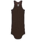 Rick Owens Basic Rib Tank in Brown, view 1, click to view large image.