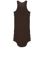Rick Owens Basic Rib Tank in Brown, view 2, click to view large image.