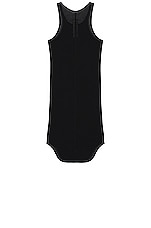 Rick Owens Basic Rib Tank in Black, view 2, click to view large image.