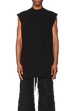 Rick Owens Splintered Tarp Tee in Black, view 3, click to view large image.