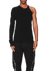 Rick Owens Ziggy Banana Tank in Black, view 3, click to view large image.