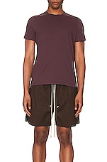Rick Owens Short Level T in Amethyst, view 3, click to view large image.
