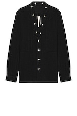 Rick Owens Fogpocket Larry Shirt in Black, view 1, click to view large image.