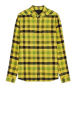 Rick Owens Work Shirt in Acid Plaid, view 1, click to view large image.