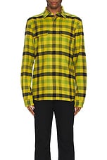 Rick Owens Work Shirt in Acid Plaid, view 3, click to view large image.