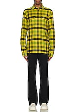 Rick Owens Work Shirt in Acid Plaid, view 4, click to view large image.