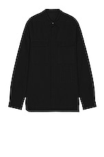 Rick Owens X Bonotto Outer Shirt in Black, view 1, click to view large image.