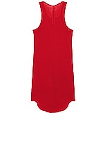 Rick Owens Basic Rib Tank in Cardinal Red, view 2, click to view large image.