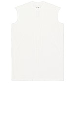 Rick Owens Splintered Tarp T in Milk, view 1, click to view large image.