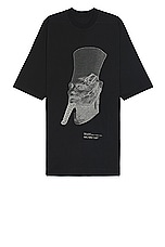 Rick Owens Ron Jumbo Short Sleeve T in Black & Pearl, view 1, click to view large image.