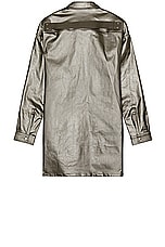 Rick Owens Oversized Outer Shirt in Gun Metal, view 2, click to view large image.