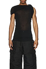 Rick Owens Banded T in Black, view 3, click to view large image.