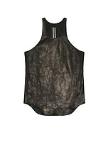 Rick Owens Leather Tank in Black, view 1, click to view large image.