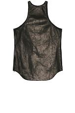 Rick Owens Leather Tank in Black, view 2, click to view large image.