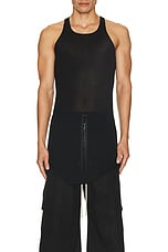 Rick Owens Basic Rib Tank in Black, view 3, click to view large image.