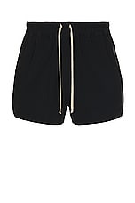 Rick Owens Boxer Swim Short in Black, view 1, click to view large image.