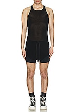 Rick Owens Boxer Swim Short in Black, view 4, click to view large image.