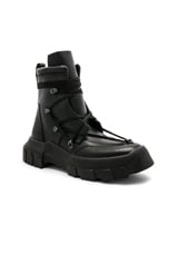 Rick Owens Leather Lace Up Hiking Boots in Black | FWRD