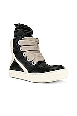 Rick Owens Geobasket in Black & Milk, view 2, click to view large image.