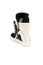 Rick Owens Geobasket in Black & Milk, view 3, click to view large image.