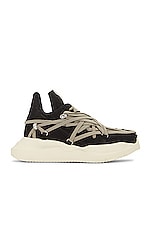 Rick Owens Megalaced Runner Sneaker in Black, Pearl, & Milk | FWRD