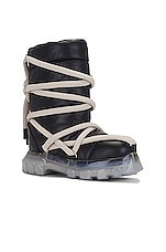 Rick Owens Lunar Tractor Boot In Black &amp; Clear in Black & Clear, view 2, click to view large image.