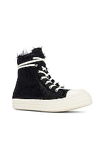 Rick Owens High Pony Sneaker In Black &amp; Milk in Black & Milk, view 2, click to view large image.