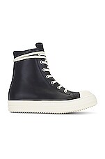 Rick Owens High Sneaker In Black &amp; Milk in Black & Milk, view 1, click to view large image.